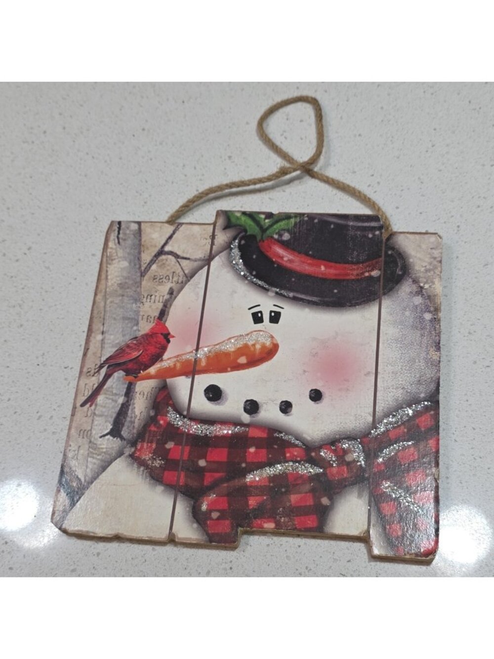 Gerson International Snowman Wood Hanging Wall Plaque/Sign Christmas 2426080WG